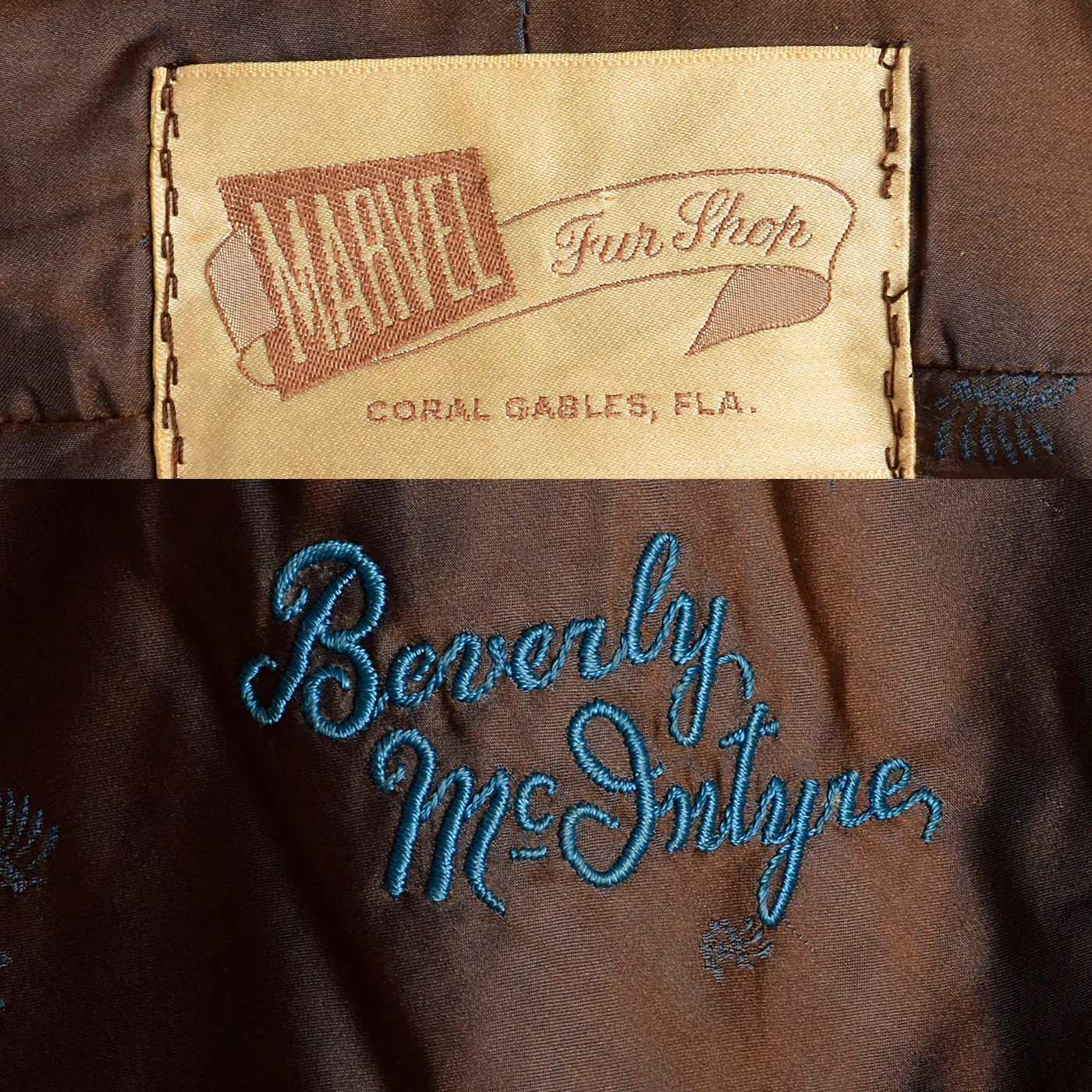 1950s Brown Mink Stole with Pockets