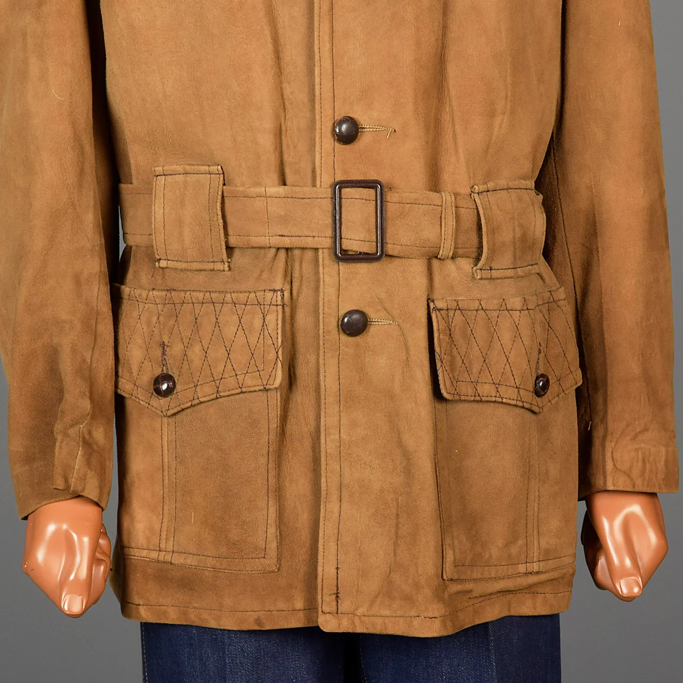 1960s Mens Suede Leather Shooting Jacket