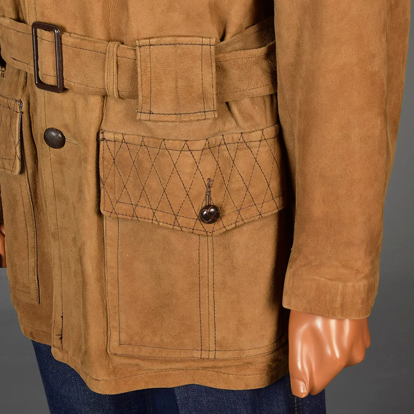 1960s Mens Suede Leather Shooting Jacket