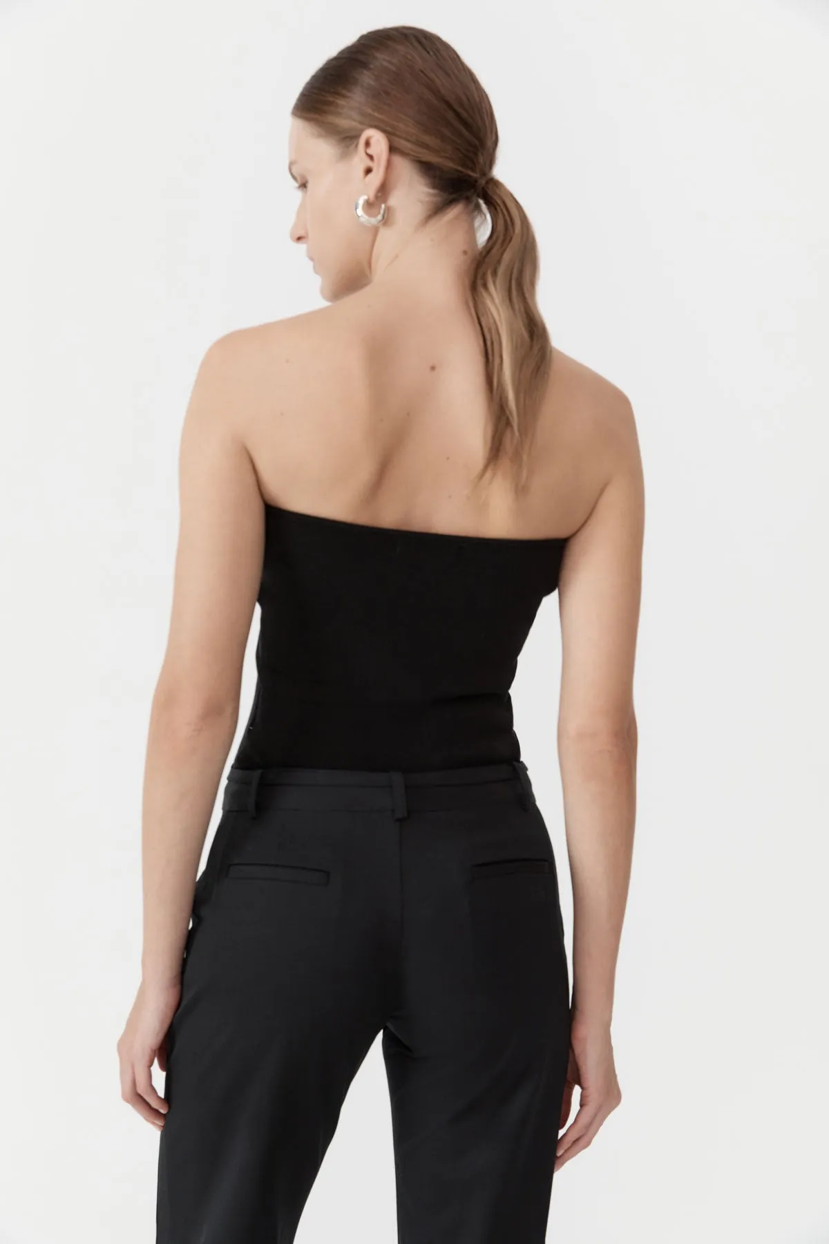 90s Strapless Knit Top - Black