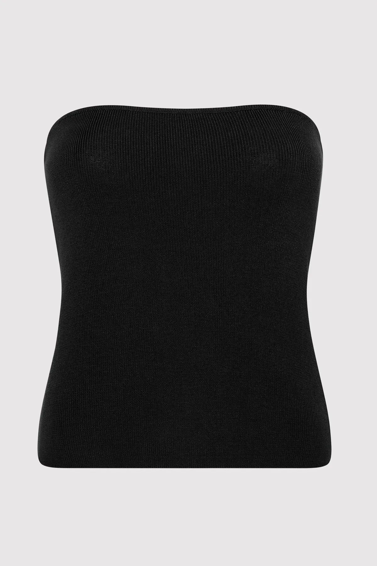 90s Strapless Knit Top - Black