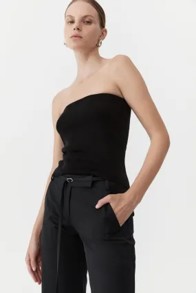 90s Strapless Knit Top - Black