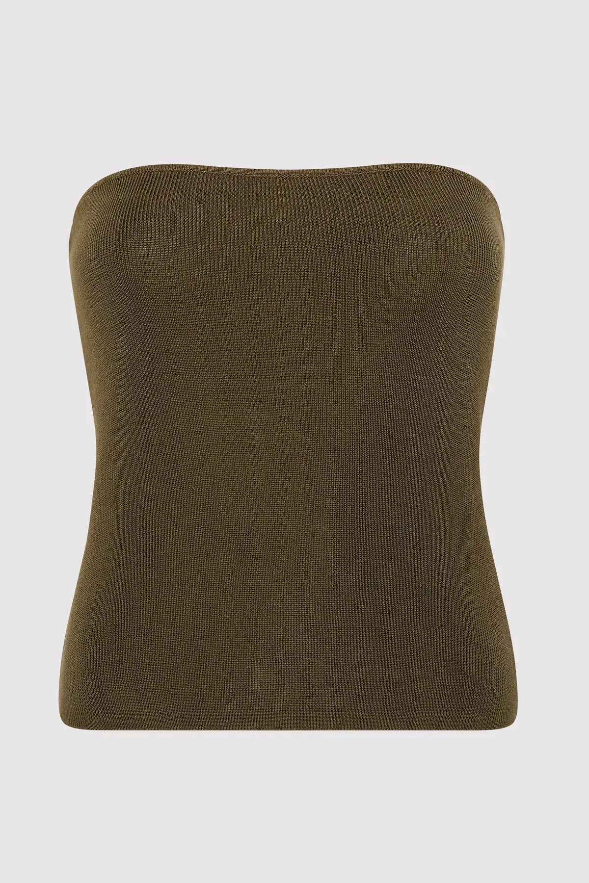 90s Strapless Knit Top - Kelp
