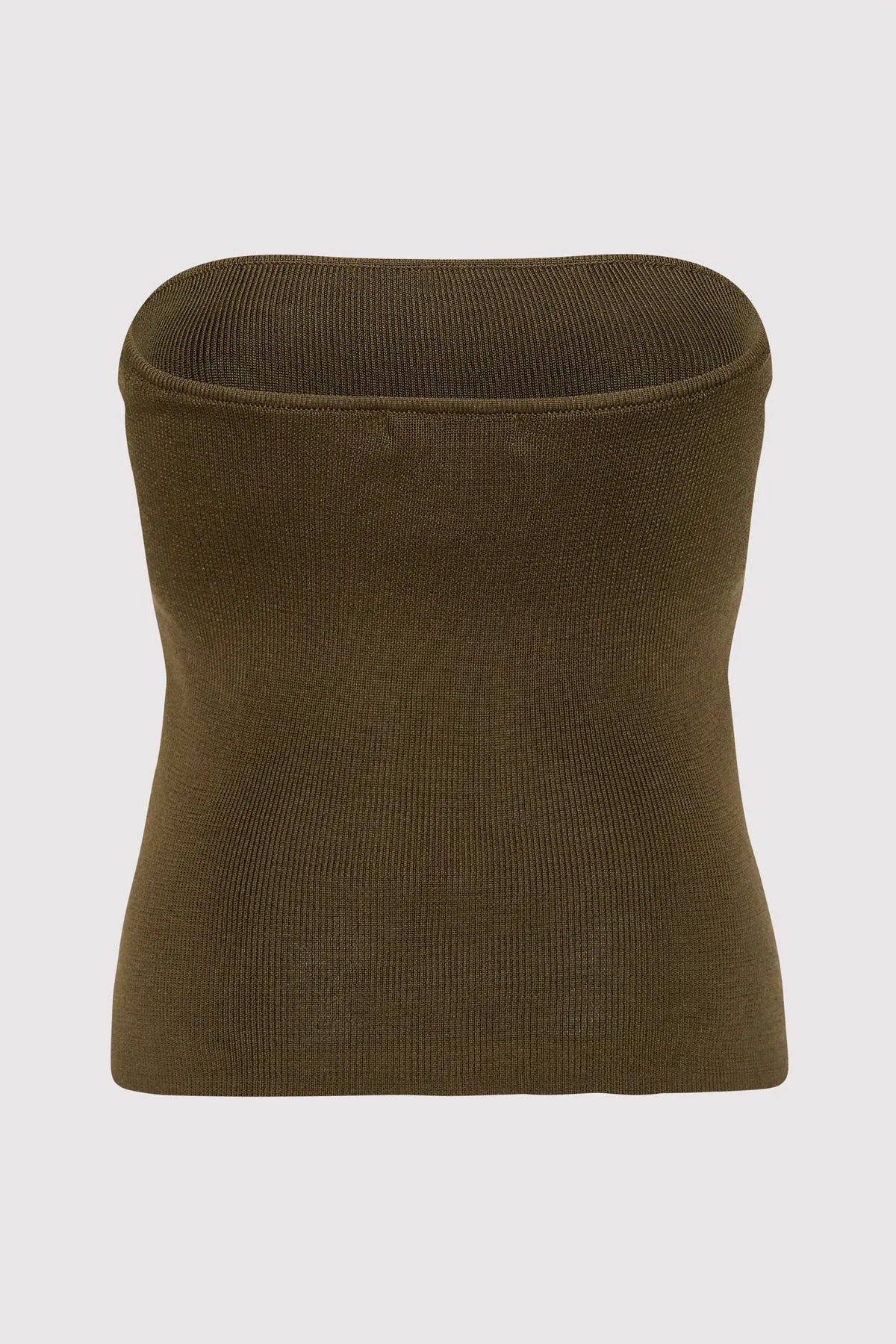 90s Strapless Knit Top - Kelp