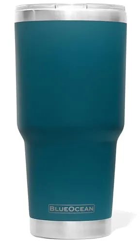 BlueOcean Classic 30 oz Tumbler Stainless Steel Travel Mug w/Pro-Slide Lid | Double Wall Vacuum Insulated | Perfect for Cold Drinks, Coffee Mug, Travel Cup, or Water Tumbler (Big Ocean Blue)