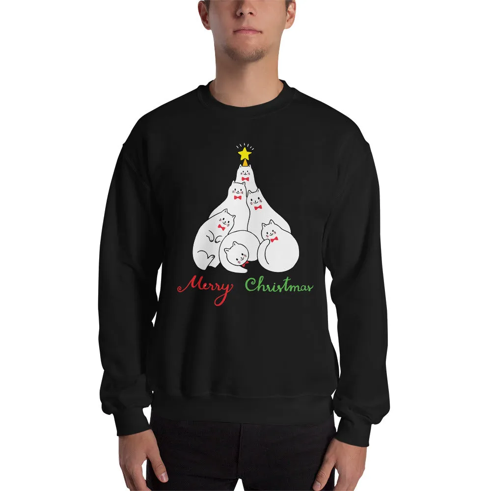 Cats Christmas Tree Men's Sweatshirt
