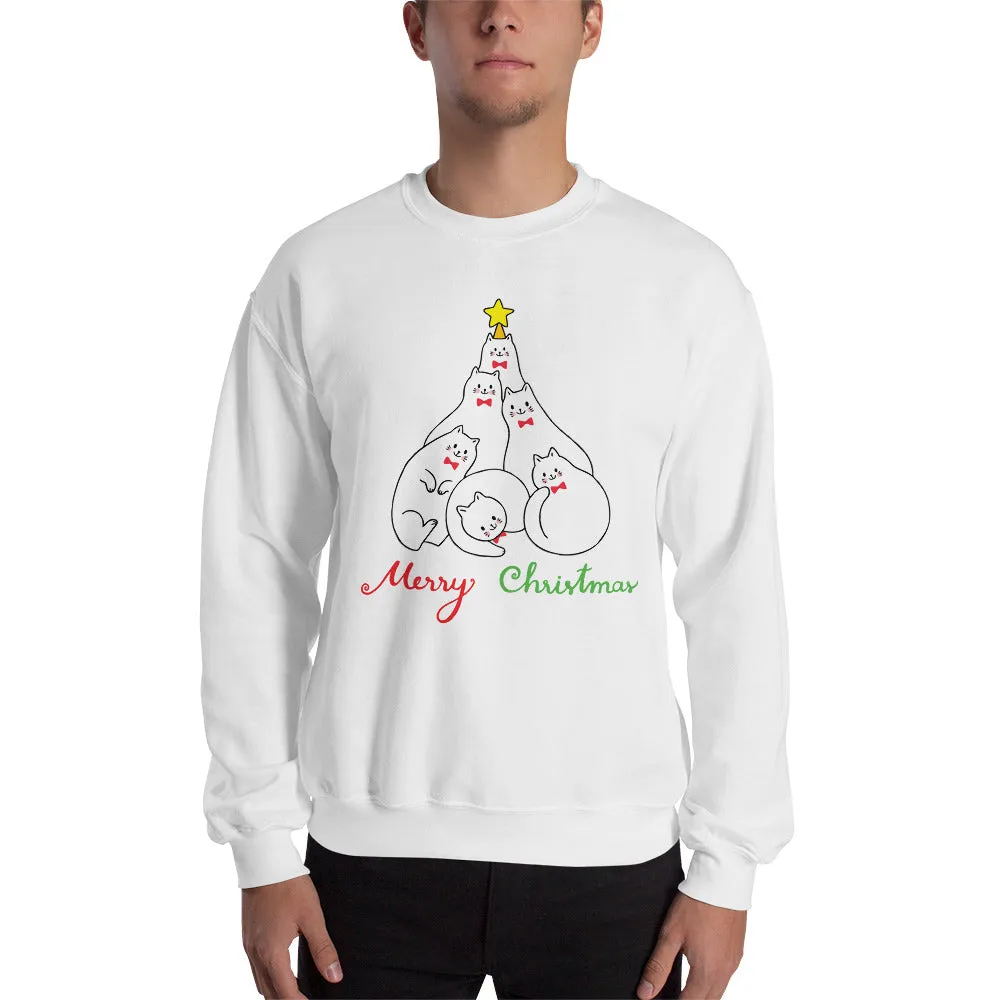 Cats Christmas Tree Men's Sweatshirt