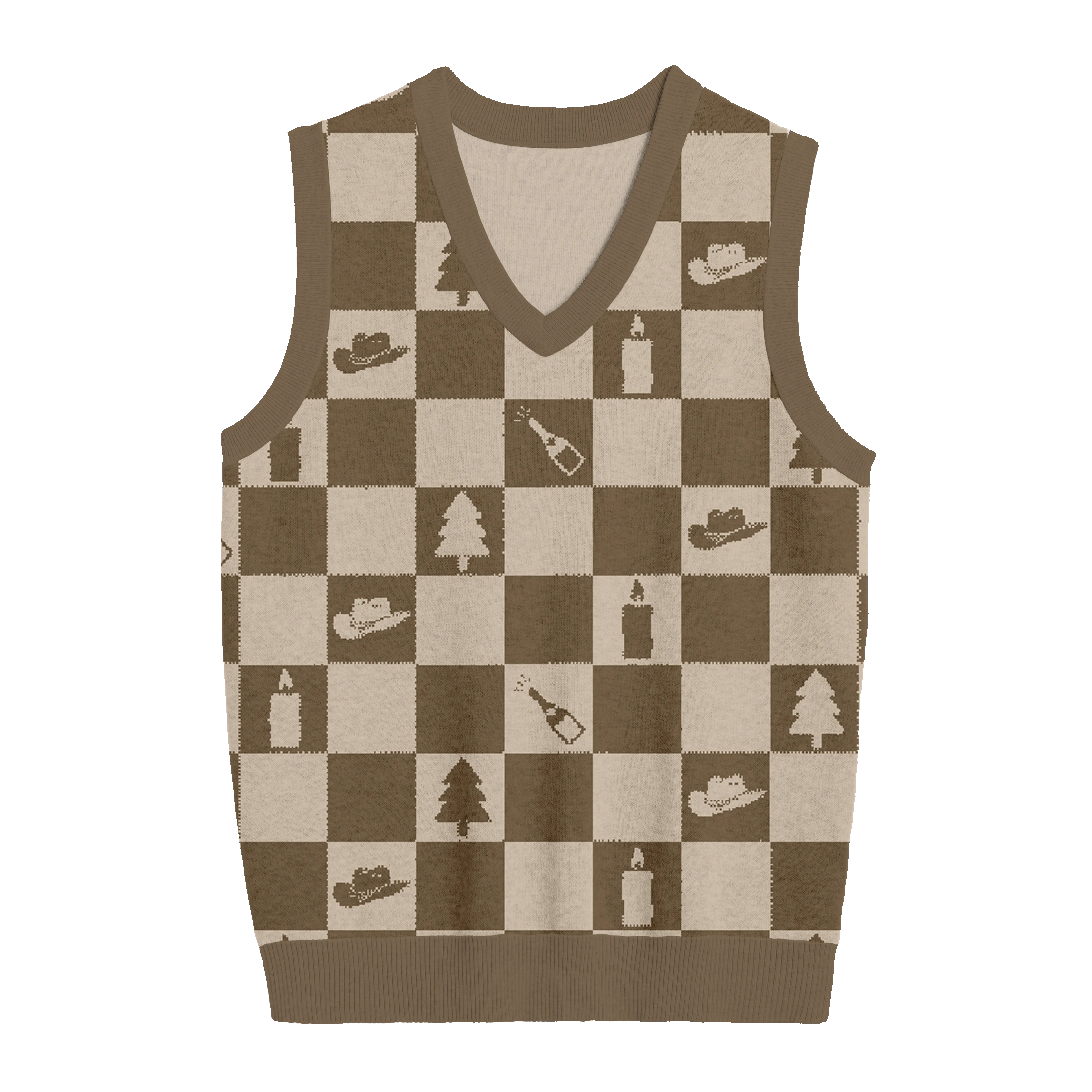 Evermore Checkered Knit Vest