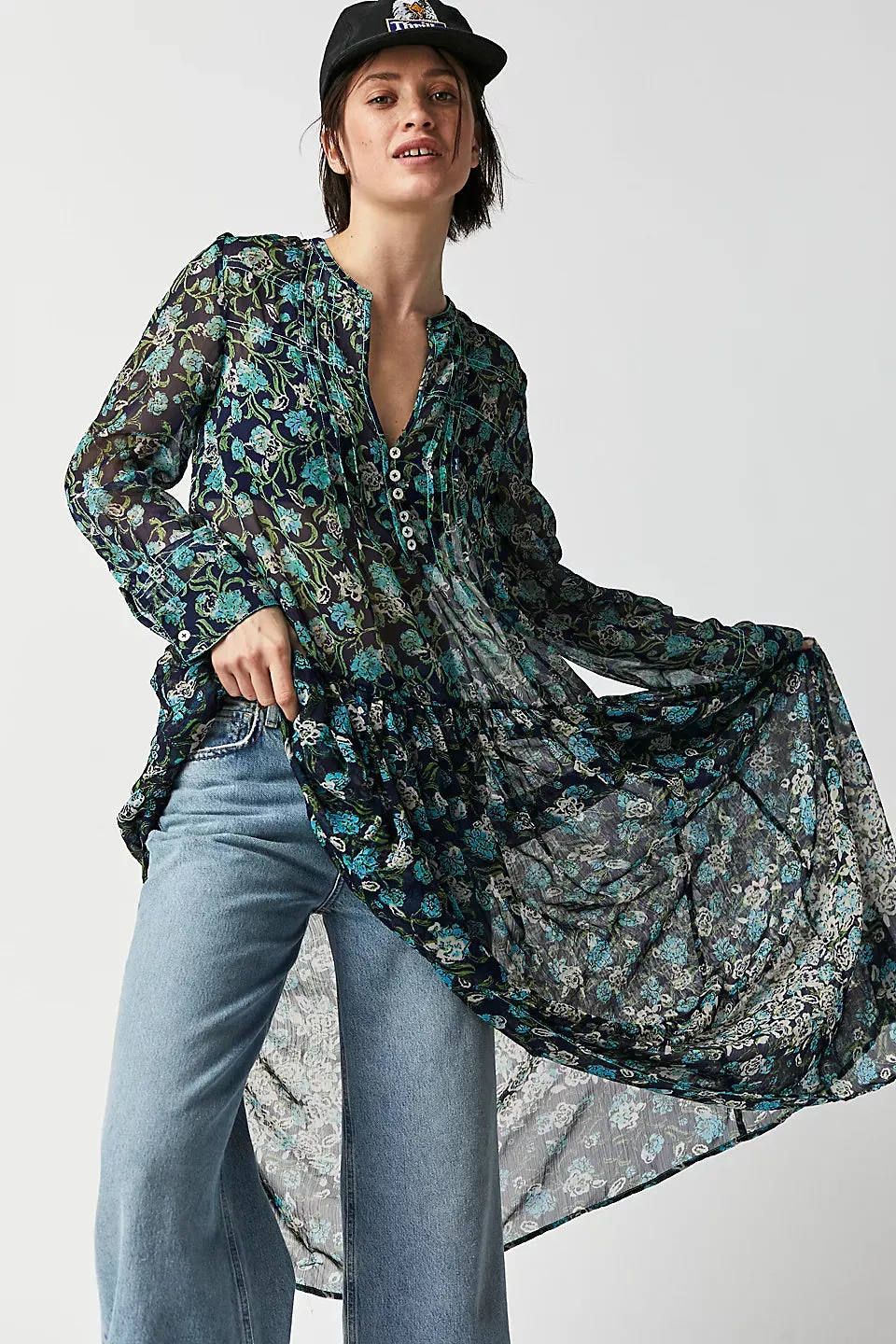 Free People See It Through Dress in Twilight
