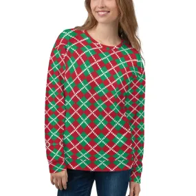 Knit Argyle Christmas Pattern Women's Sweatshirt