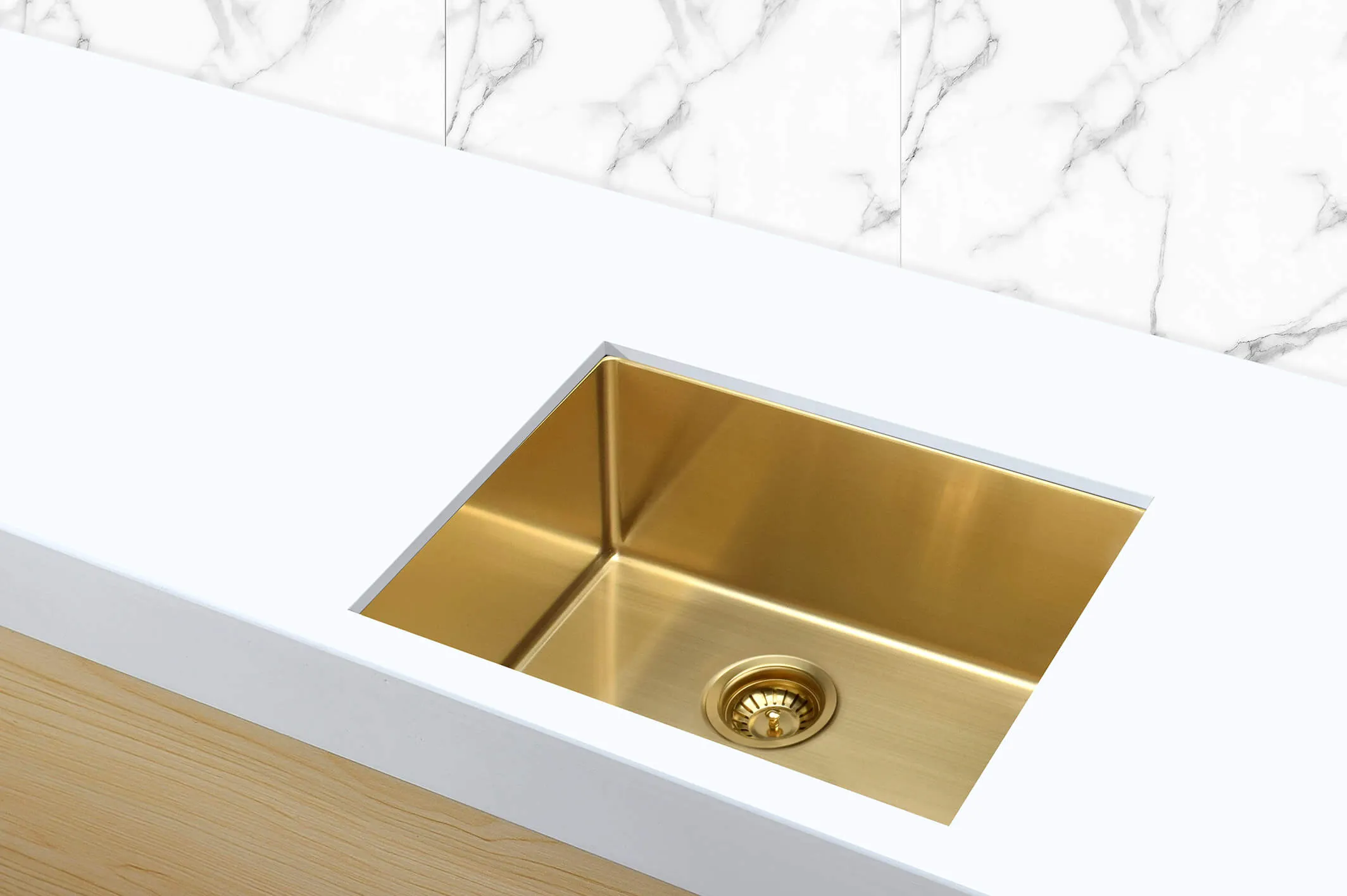Lavello Kitchen Sink - Single Bowl 450 x 450 - PVD Brushed Bronze Gold