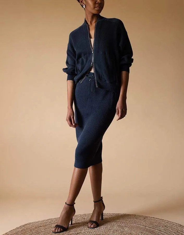 Midnight Knit Pull-On Pencil Skirt