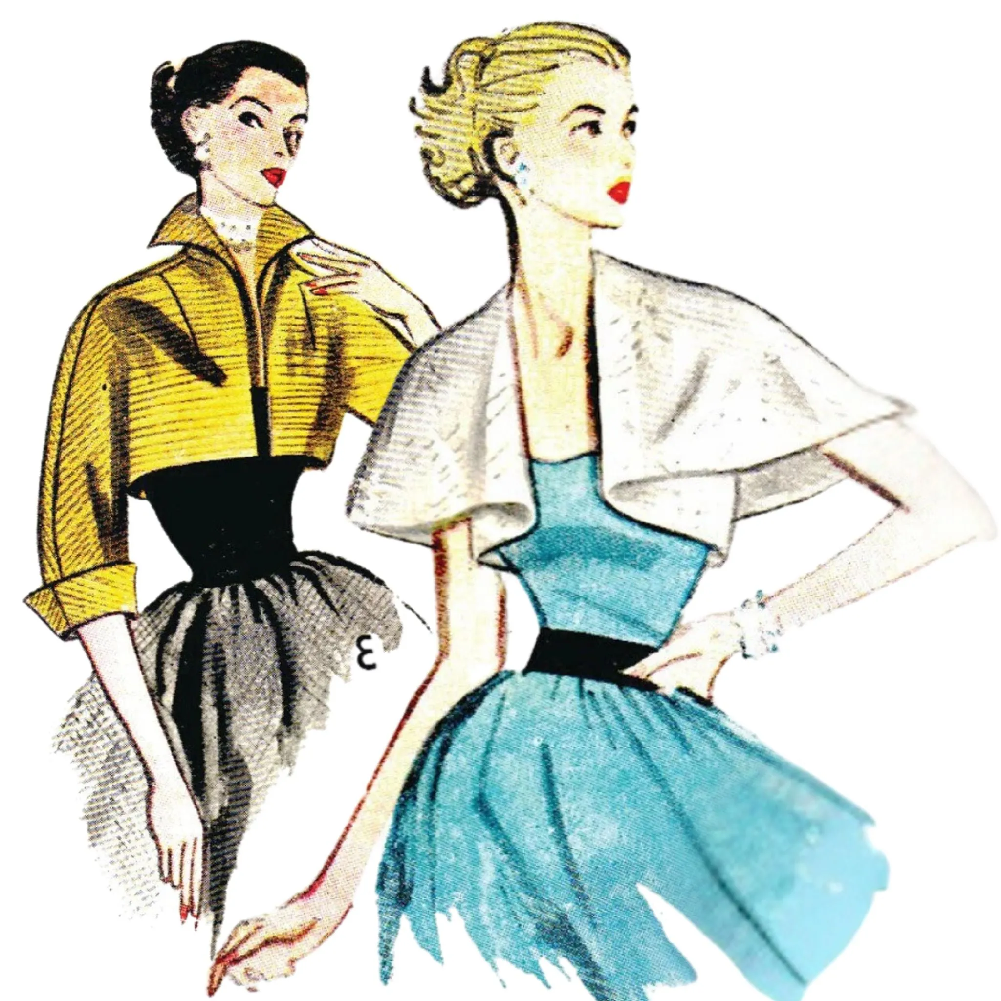 PDF - 1950s Sewing Pattern, Shorty Jackets - Bust: 34” (86.4cm) - Download