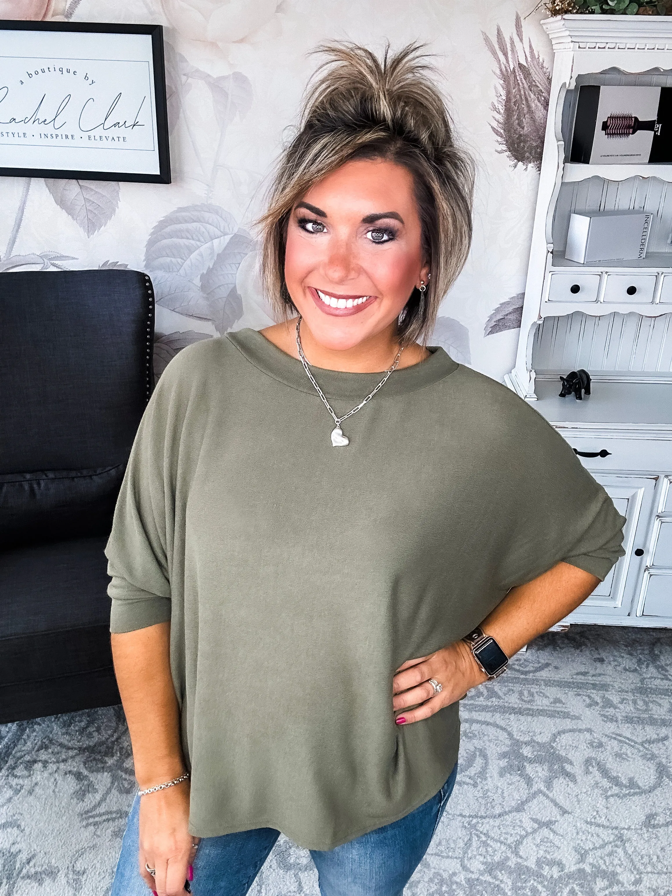 Said It All Boxy Top - Olive