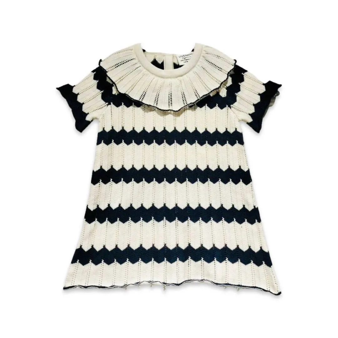 Scalloped Collar Knit Baby Sweater Dress