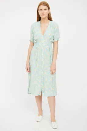 Seafoam Green Daisy Maxi Dress
