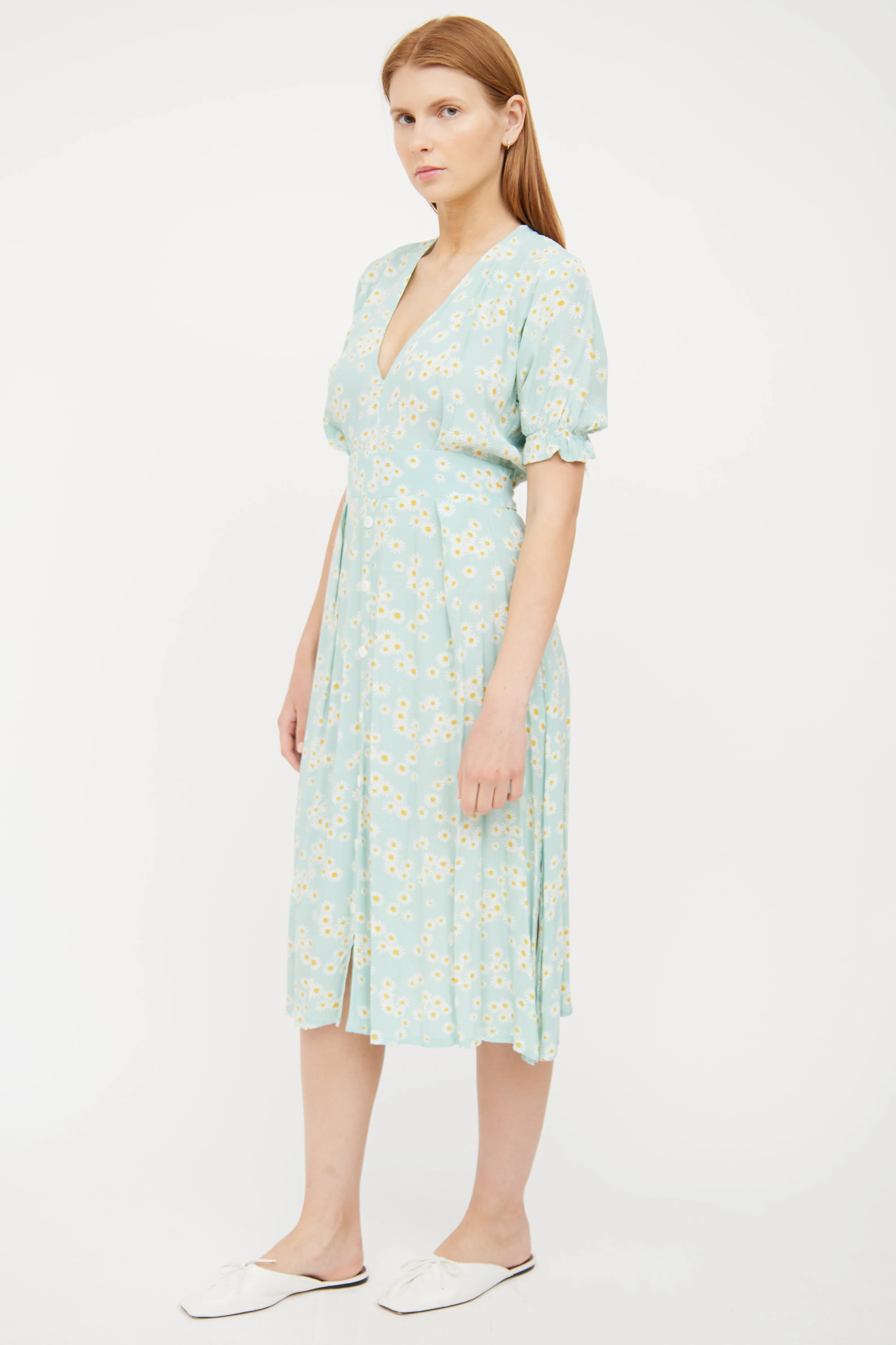 Seafoam Green Daisy Maxi Dress