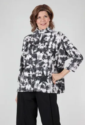 Starry Funnel Pullover, White/Black