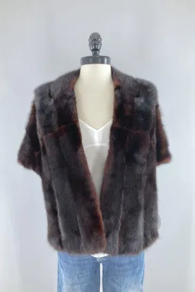 Vintage 1950s Dark Brown Fur Stole