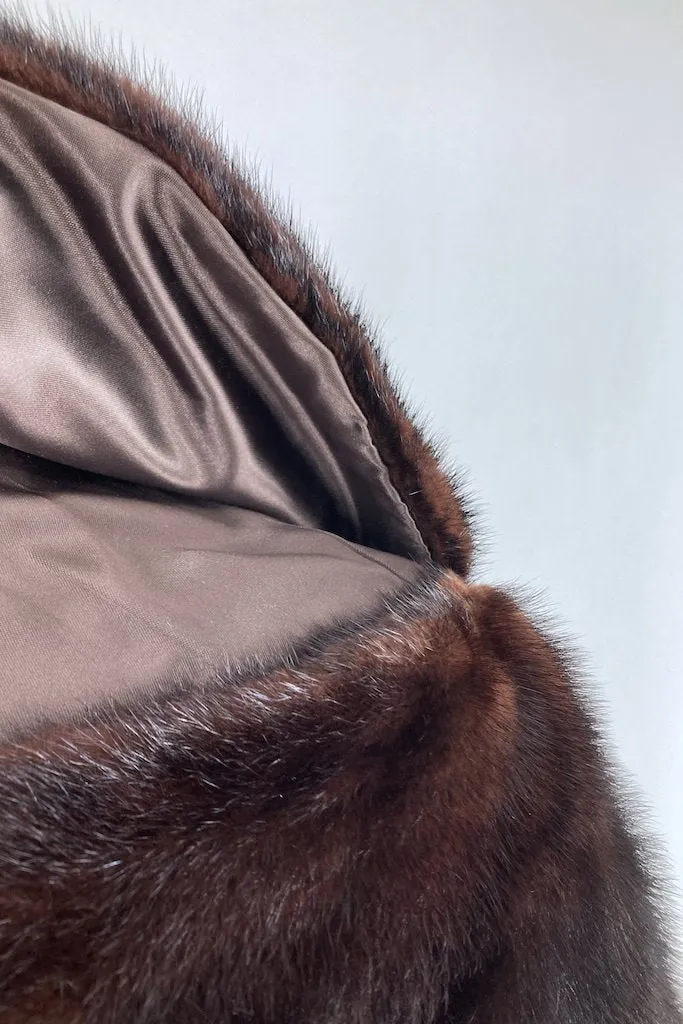 Vintage 1950s Dark Brown Fur Stole